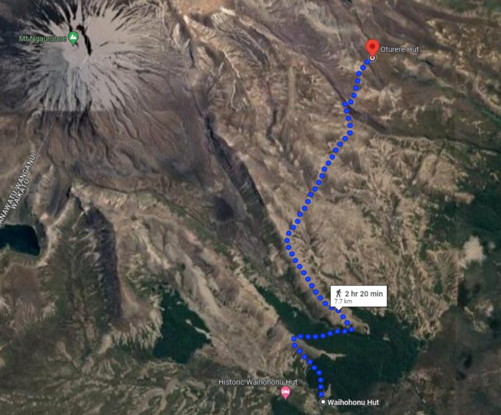 Day 2 - Trek to Oturere Hut Map
