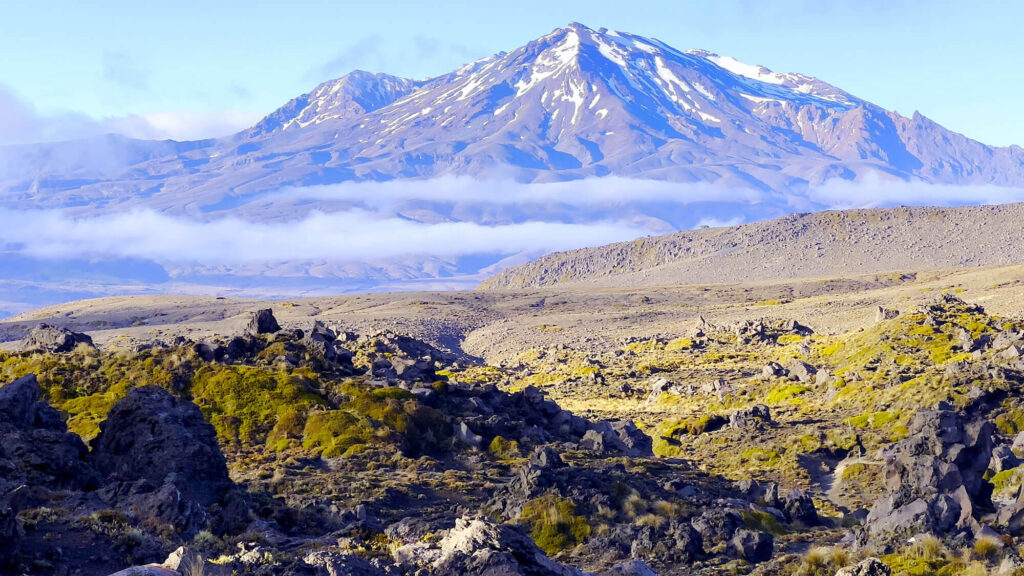 Mount Ruapehu view from Oturere Hut